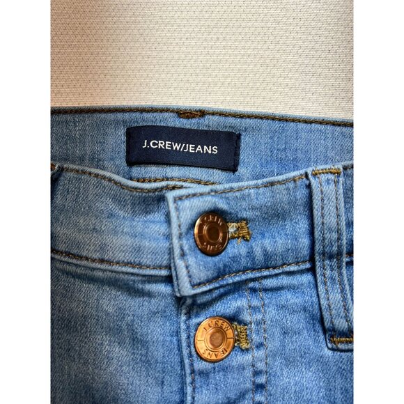 J.Crew 9" High-Rise Toothpick Jeans Womens 28 Blue Denim Light Wash Button Fly - Picture 2 of 12